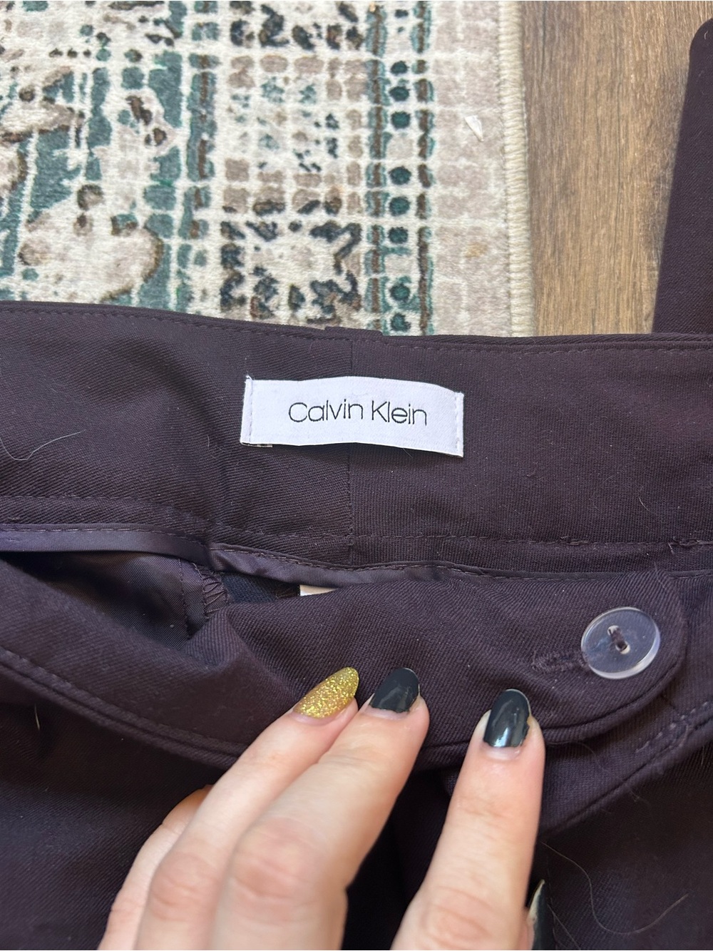 Calvin Klein Brown Straight Leg Slacks - Picture 3 of 4